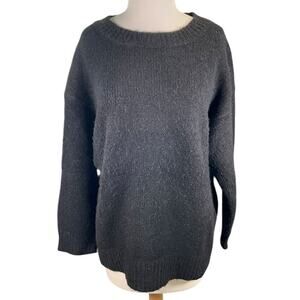 Zara Women’s Oversized Knit Sweater Size Small Black Boho Cozy Casual Chic
